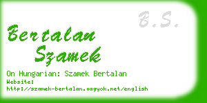 bertalan szamek business card